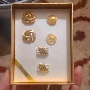 Fashion clip collection 3 pair of Clip-on earrings.